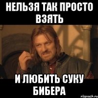 нельзя так просто взять и любить суку бибера