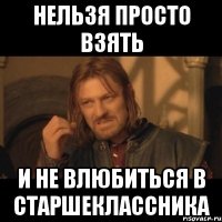 НЕЛЬЗЯ ПРОСТО ВЗЯТЬ И НЕ ВЛЮБИТЬСЯ В СТАРШЕКЛАССНИКА