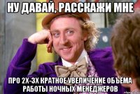 НУ ДАВАЙ, РАССКАЖИ МНЕ Про 2х-3х кратное увеличение объёма работы ночных менеджеров