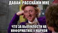 Давай, расскажи мне что за выпуклости на информатике у жаркой