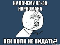 ну почему из-за наркомана век воли не видать?