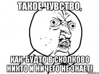 Такое чувство, Как-будто в Сколково никто и ничего не знает!