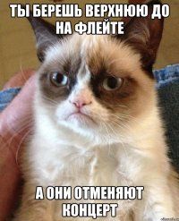 ты берешь верхнюю ДО на флейте а они отменяют концерт