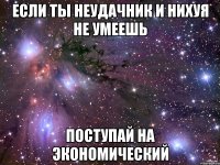 Если ты неудачник и нихуя не умеешь Поступай на экономический