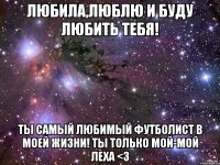 любила,люблю и буду любить тебя! ты самый любимый футболист в моей жизни! ты только мой-мой Леха <3