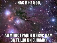 нас вже 500 адміністрація дякує вам за те що ви з нами)