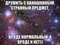 Дружить с Канашкиным, странный предмет. Вроде нормальный, а вроде и нет))