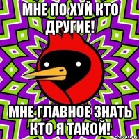 Мне по хуй кто другие! Мне главное знать кто я такой!