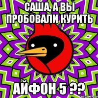 Саша, а вы пробовали курить Айфон 5 ??