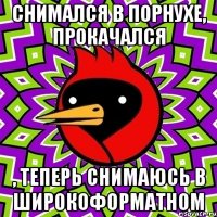 снимался в порнухе, прокачался , теперь снимаюсь в широкоформатном