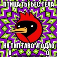 птица ты бес тела ну тип таво угодао О__________О