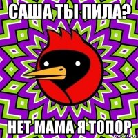 Саша ты пила? нет мама я топор