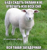 буду сидеть онлайн и не отвечать изо всех сил вся такая загадочная