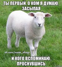 ты первый, о ком я думаю, засыпая и кого вспоминаю, проснувшись