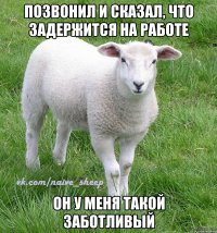 позвонил и сказал, что задержится на работе он у меня такой заботливый