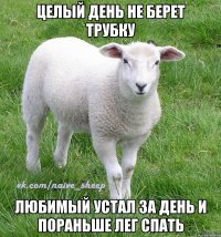 целый день не берет трубку любимый устал за день и пораньше лег спать
