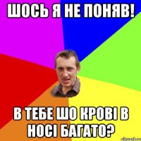 ШОСЬ Я НЕ ПОНЯВ! В ТЕБЕ ШО КРОВІ В НОСІ БАГАТО?