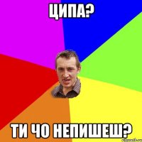 Ципа? Ти чо непишеш?