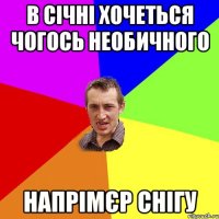 В СІЧНІ ХОЧЕТЬСЯ ЧОГОСЬ НЕОБИЧНОГО НАПРІМЄР СНІГУ