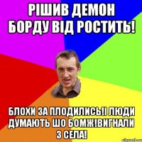 Рішив демон борду від ростить! Блохи за плодились!і люди думають шо бомж!вигнали з села!