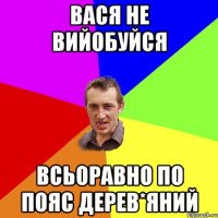 Вася не вийобуйся всьоравно по пояс дерев*яний