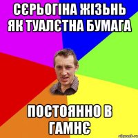 сєрьогіна жізьнь як туалєтна бумага постоянно в гамнє