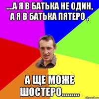 ....А я в батька не один, а я в батька пятеро , а ще може шостеро.........