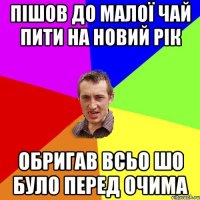 пішов до малої чай пити на новий рік обригав всьо шо було перед очима