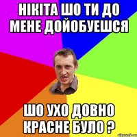 нікіта шо ти до мене дойобуешся шо ухо довно красне було ?