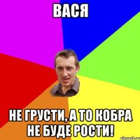 Вася не грусти, а то кобра не буде рости!