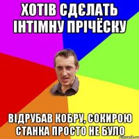 Хотів сдєлать інтімну прічёску відрубав кобру, сокирою Станка просто не було