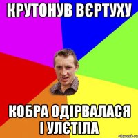 крутонув вєртуху кобра одірвалася і улєтіла