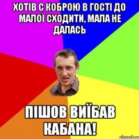 Хотів с коброю в гості до малої сходити, мала не далась Пішов виїбав кабана!