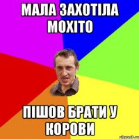 мала захотiла мохiто пiшов брати у корови