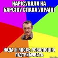 Нарісували на барсіку Слава Україні Нада ж якось рєвалюцію підтримувать