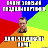 вчора з васьой пиздили бортника даже чекушка не поміг