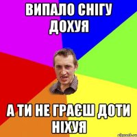 випало снігу дохуя а ти не граєш доти ніхуя