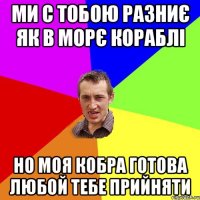 ми с тобою разниє як в морє кораблі но моя кобра готова любой тебе прийняти