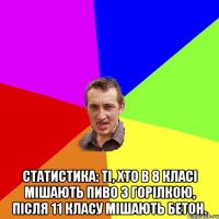  Статистика: ті, хто в 8 класі мішають пиво з горілкою, після 11 класу мішають бетон.