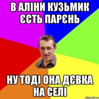 В Аліни Кузьмик єсть парєнь ну тоді Она Дєвка на селі