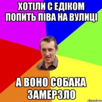 хотіли с едіком попить піва на вулиці а воно собака замерзло