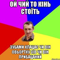 Ой чий то кінь стоїть Зубами клацає чи він овьортку зів чи він прибацаний