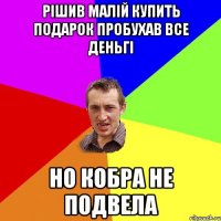 Рішив малій купить подарок пробухав все деньгі Но кобра не подвела