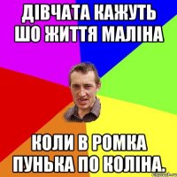 дівчата кажуть шо життя маліна коли в Ромка пунька по коліна.