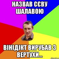 НАЗВАВ СЄВУ ШАЛАВОЮ ВІНІДІКТ ВИРУБАВ З ВЕРТУХИ...