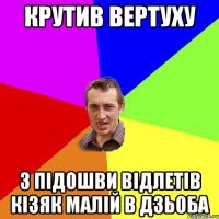 Крутив вертуху З підошви відлетів кізяк малій в дзьоба