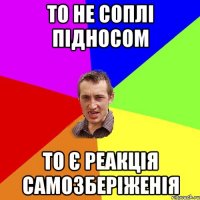 ТО НЕ СОПЛІ ПІДНОСОМ ТО Є РЕАКЦІЯ САМОЗБЕРІЖЕНІЯ