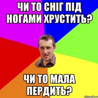 чи то сніг під ногами хрустить? чи то мала пердить?