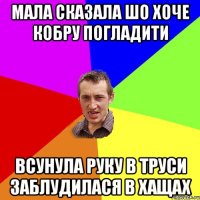 мала сказала шо хоче кобру погладити всунула руку в труси заблудилася в хащах