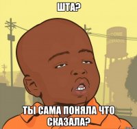 ШТА? ТЫ САМА ПОНЯЛА ЧТО СКАЗАЛА?